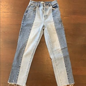 two toned mom jeans